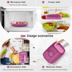 Bento Box Adult Lunch Box Kids,Lunch Containers for Adults/Kids/Toddler,5 Compartments Bento Lunch Box with Sauce Vontainers,Microwave & Dishwasher & Freezer Safe,BPA-Free (Purple)