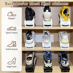 Shoe Slots Organizer Adjustable Shoe Stackers Double Deck Shoe Rack Holder Shoe Rack Storage Space Saver for Closet Organization