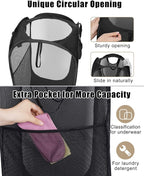 HOUSE AGAIN Mesh Popup Laundry Hamper, [Reinforced] Collapsible Laundry Basket, Foldable Pop Up Hamper with Durable Handles, Easy to Open and Fold for Dorm, Laundry Room, Bedroom, Travel, (Black)