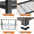 Storage Shelves Heavy Duty, 2 PCS 48" L x 18" W x 72" H Garage Wire Shelving Unit Loads 2800LBS, 5-tier Adjustable Metal Industrial Utility Shelf Rack for Kitchen, Laundry Room, Warehouse, Basement