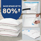 Simple Deluxe 25 Pack Space Saver Bags, Vacuum Storage Bags, Space Saver Bags for Comforters, Blankets, Bedding, Pillows and Clothes, Hand Pump Included(5 Jumbo/5 Large/5 Medium/5 Small/5 Roll M)
