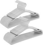 SONGMICS Clothes Hangers 50 Pack, Heavy-Duty Plastic Hangers, Coat Hangers with Wide Shoulder Notches, Pant Bar, 360° Swivel Hook, Space-Saving, 16.4 Inches, for Closet, Gray UCRP060G01