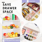 HOUSE DAY Desk Drawer Organizer Bins 8 PCS, 9*3*2" Clear Drawer Organizers with Silicone Pads, Vanity Organizers and Storage, Non Slip Plastic Drawer Organizer for Makeup, Bathroom, Kitchen, Office