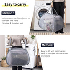 Collapsible Laundry Basket, 90L Foldable Pop-up Laundry Hamper with Handles, Square Mesh Dirty Clothes Hamper for Laundry, Bathroom, Kids Room, Dorm,Travel or Camping (Beige)