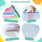 24pcs Mesh Zipper Pouch Bags Small, A5 9.4x7.1 Inches, 8 Colors Zipper Pouches for Classroom, Organizing Bags for Home, Office and Puzzle storage