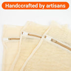 6Pcs Organic Cotton Mesh Laundry Bags for Delicates, Durable Mesh Wash Bags, Sturdy Zipper Laundry Bag for Underwear, Clothes, Shoes, Socks, (3 Large, 3 Medium)