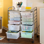 Honey-Can-Do Rolling Storage Cart and Organizer with 12 Plastic Drawers