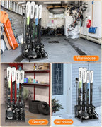 Ski Storage Rack for Garage - Freestanding Ski Holders for 4 Pairs of Skis, Ski Boot, Ski Poles, Goggles, Helmet and More, Heavy Duty Steel Floor Stand Ski Organizer for Garage Basement