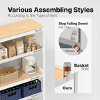 HOMEDANT House 5 Tier Heavy Duty Garage Shelving Adjustable Metal Rack Storage Shelves Standing Shelf Unit Organizers Pantry Closet Office (1, White, (Wheels) 48.1" W x 18.5" D)