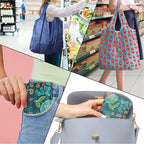 Reusable Grocery Bags, 6 Pack 50Lbs Foldable Fashion Washable Shopping Bags, Large Boho Tote Bags For Groceries, Bulk Market Cloth Storage Bags, Utility Aesthetic Personalized Gifts For Women
