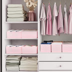 Criusia Drawer Organizer Clothes, 10 Pack Dresser Organizer for Baby Clothes, Underwear, Sock- Foldable Closet Organization and Storage Dividers Bins for Nursery, Bedroom (Pink)