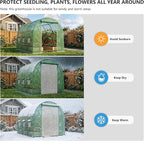 10×7×7 FT Greenhouses for Outdoors Heavy Duty, Large Walk in Green Houses for Outside with 6 Ventilated Mesh Windows & Roll-up Door & Reinforced Frame