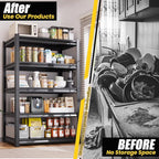 5-Tier Garage Shelving Heavy Duty, 2500LBS Garage Shelves, Adjustable Metal Shelving Unit, Garage Storage Shelves, Utility Rack Shelf, Shelves for Garage Storage, 72" H×35.4" W×16" D, 2 Pack