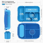 Bento Box Adult Lunch Box Kids,Lunch Containers for Adults/Kids/Toddler,5 Compartments Bento Lunch Box with Sauce Vontainers,Microwave & Dishwasher & Freezer Safe,BPA-Free(Blue)