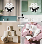 Lovely Butterfly Toilet Tissue Holder,Animal Paper Holders,Decorative Metal Papers Holder,Funny Toilet Animal Storage for Bathrooms,Bathroom Paper Organizer for Extra 8 Rolls Wall Mounted Art Decor