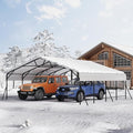 20x20x9FT Metal Carport, Heavy Duty Carports with Reinforced Frame and Base for All Weather, Oversized Metal Garage for Rucks, Boats, Tractors or Party