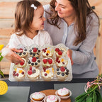 12 Count x 6 Sets Plastic Cupcake Containers, Durable and BPA-Free Cupcake Holder with Lid for Easy Transport Storage, Stackable Clear Cupcake Carriers, Reusable Dessert Boxes