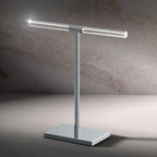Gatco 1344C, Modern Rectangle Base Freestanding Countertop Towel Holder, Chrome/Acrylic / 10.50" W x 11.13" H T-Shape Style Countertop Hand Towel Holder for Bathroom, Kitchen Towel Rack