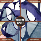 HOUSE AGAIN [Reinforced] Strong Mesh Pop-up Laundry Hamper, Quality Collapsible Laundry Basket with Durable Handles Solid Bottom High Carbon Steel Frame, Easy to Open and Fold Flat for Storage(Blue)