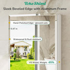 TokeShimi 14 x 18 Recessed Medicine Cabinet for Bathroom, Assembly Required, White Medicine Cabinet with Mirror, Tempered Beveled Mirror, Stepless Adjustable Shelves, DTC Hinge