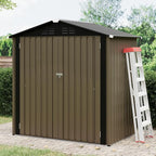 6X4 FT Outdoor Storage Shed, Galvanized Steel Outdoor Storage Shed, 130 Cu Ft Weather Resistant Garden Tool Sheds with Door & Sloped Roof, Multi-Use Shed for Bikes, Ladders