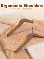 HOUSE DAY Walnut Wooden Hangers 10 Pack, Solid Wood Hanger with Non Slip Pant Bar, Heavy Duty Wooden Coat Hanger for Closet, Smooth Finish Wood Clothes Hangers for Shirts, Suits, Jackets, Dress