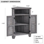 ACCOHOHO Corner Bathroom Cabinet, Farmhouse Small Corner Cabinet with Barn Door & Adjustable Shelf, Storage Cabinets for Bathroom, Kitchen, Living Room, Grey Wash