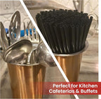 Stainless Steel Solid Flatware Utensils Holder, Caddy, Crock, Cylinder Cutlery Organizer for Kitchen Countertop (Matte Black)