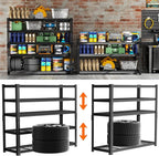 Storage Shelves Heavy Duty, 2 PCS 48" L x 18" W x 72" H Garage Wire Shelving Unit Loads 2800LBS, 5-tier Adjustable Metal Industrial Utility Shelf Rack for Kitchen, Laundry Room, Warehouse, Basement