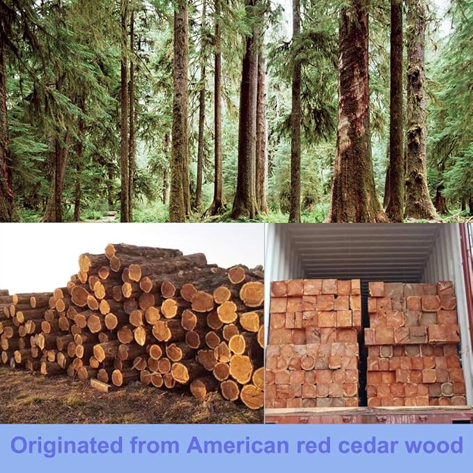 Cedar Blocks for Clothes Storage, Hang Ups 10pcs and Balls 20pcs for Closet Storage Totally 30PCs