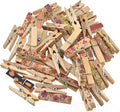 HAHIYO Colorful Painted Wooden Clothes Pins Clothespins Small Aviod Fall Apart 1.38 Inches Length 50 Pack Strong Springs No Rust No Discoloration for Laundry Bathroom DIY Craft Photos Food Opened Bags