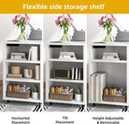 DWVO File Cabinet with Charging Station, 3 Drawer Mobile Office Furniture, Lateral Filing Cabinet with Lock, Printer Stand with Open Storage Shelf for Home Office, White
