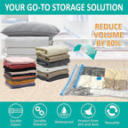 Cozy Essential Vacuum Storage Bags, Compression Space Saver Bags for Clothes, Comforters, Blankets, Pillow, Bedding, Sealer Clothing Storage,16 Combo