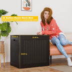 36 Gallon Outdoor Deck Box,Waterproof Resin Outdoor Storage Boxes, Outside Storage Lockable Container for Garden Tools,Indooor Cushions,Accessories (Black)