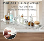 5-Pack 13-Inch Medicine Cabinet Shelves, Clear Acrylic Medicine Cabinet Shelf Replacement, Shatterproof 13" Long Bathroom Shelves, Durable Glass Alternative, Set of 5