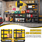 5-Tier Garage Shelving Heavy Duty, 2500LBS Garage Shelves, Adjustable Metal Shelving Unit, Garage Storage Shelves, Utility Rack Shelf, Shelves for Garage Storage, 72" H×35.4" W×16" D, 2 Pack