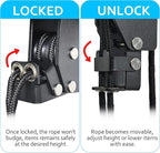 Ceiling Ladder Hoist, Heavy Duty Pulley System for Garage Storage, Ladder Hanger Hold Up to 150 lbs Capacity for Kayak, Cargo Box, Canoe, Bike Lift, Fit 10-18 Foot Ceilings, Black