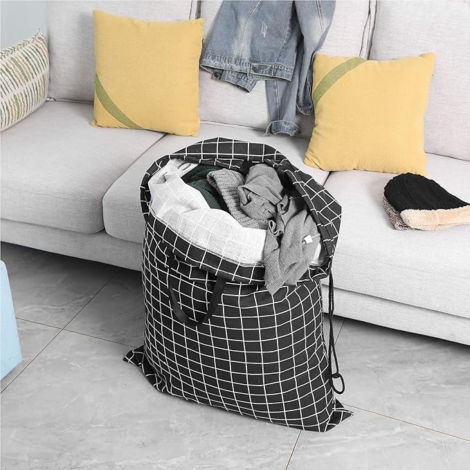 SWISSELITE Heavy Duty Laundry Drawstring Bag with Strap, 28 x 40 Inches Travel Dirty Clothes Bag for Laundromat and Household, 6 Color