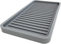 Happitasa Silicone Kitchen Sink Organizer Tray, Sponge Holder and Countertop Protector | Bathroom and Kitchen Soap Dish and Dispenser Tray (Grey, 10"x5.25")