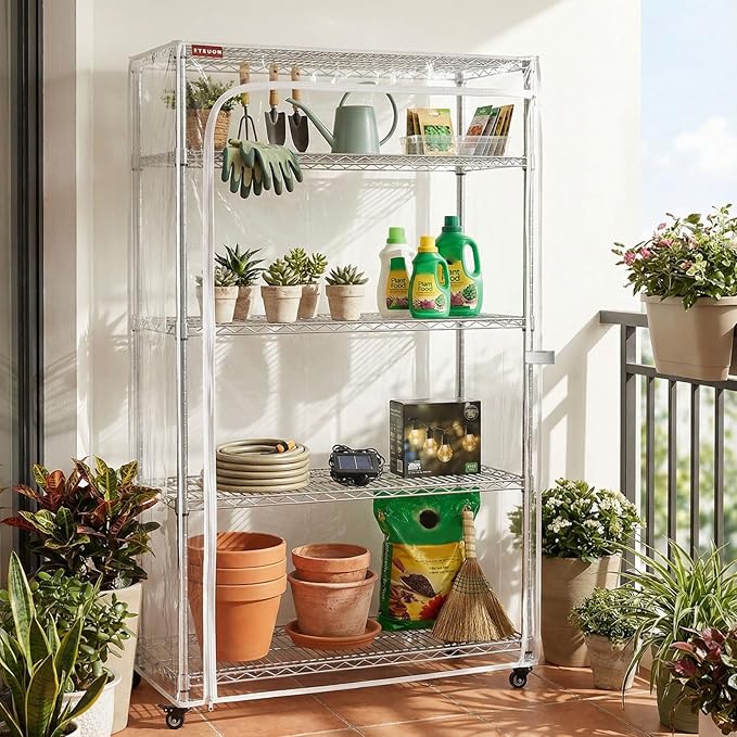 Clear PVC Wire Shelf Cover, 30" W x 14" D x 62" H, 3-Way Opening with Two-Way Zippers, Waterproof See-Through Rack Cover for Pantry & Bathroom, Laundry Room, Kitchen & Garage