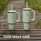 Hydro Flask 40 Oz Travel Tumbler with Handle, Lid and Straw - Insulated Stainless Steel in Western Light Blue