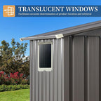 Vongrasig Outdoor Storage Shed, 6 x 4 FT Outside Metal Garden Shed with Large Window and Lockable Door, Waterproof Tool Shed for Backyard Patio, Lawn and Garden (Gray)