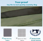 Heavy Duty Laundry Bag 2 Pack XL Nylon Laundry Bags with Straps, Washable Large Dirty Clothes Organizer with Drawstring Closure, Travel Washing Bag Fit a Laundry Hamper or Basket