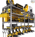 Power Tool Organizer Wall Mount, Heavy Duty 420LB with 8-Slot Drill Holder - All-in-One Garage Storage for Workshop, Christmas Gift for Men, Dad, DIYers, 15 Min Quick Assembly