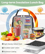 Small Lunch Box Insulated Lunch Bag for Men Women Kids, Reusable Lunch Bags Portable Small Lunch boxes Cooler Bag for School/Work/Picnic, Red 12-Can(6.5L)