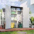 Aoxun Outdoor Resin Storage Shed with Metal Shelving Kit & Floor, 64 Cu.Ft Vertical Waterproof Storage Cabinet for Garage, Pool, Bike, Garden Tools, Patio Furniture (White)