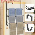 Livabber 3-Tier Over The Door Towel Rack, All Metal Towel Rack with Hooks for Door Hanging, Behind Door Towel Bar Towel Storage Holder for Bathroom Accessories, Black (19.37" L x 5.9" W x 24.4" H)