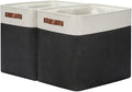 DULLEMELO Extra Large Storage Baskets, Fabric Storage Bins for Organizing Shelves Nursery Toys Books, Closet Baskets and Bins with Handles, White&Black 2-Pack