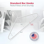 Neaties Plastic Hangers 100 Pack – Made in The USA – 6lb Capacity Standard Clothes Hangers with Strap Hooks for Dresses, Lingerie, Shirts, Pants, and Jackets – Pink