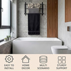 Wall Mounted Towel Rack for Bathroom, Steel Towel Bar Storage Blanket Holder with 3 Triple Towel Rods, Black